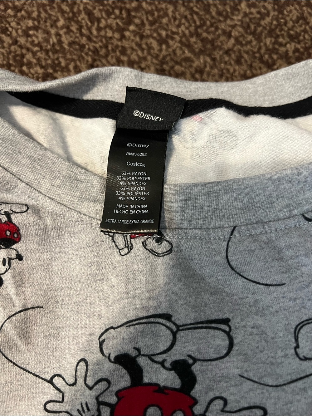 Disney Gray and Red Mickey Mouse Pajama Set - Picture 3 of 3